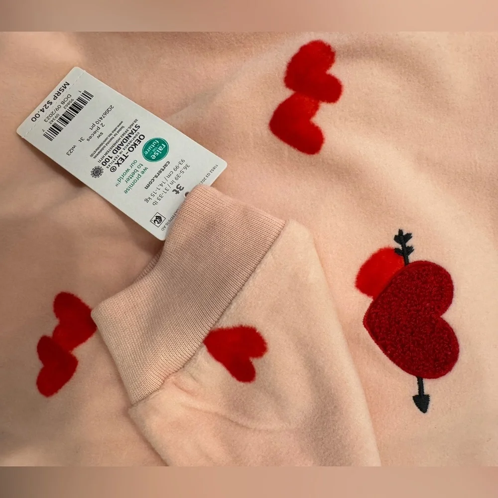 ❤️ Carter’s Valentine Pink Red Heart 2 Piece outfit - Picture 5 of 6